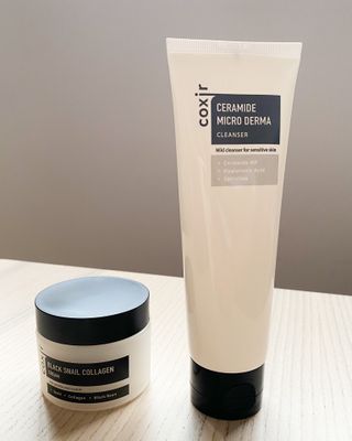 COXIR 블랙 스네일 콜라겐 크림 50ml &amp; 세라마이드 마이크로 더마 클렌저 120ml — 5점을 준 리뷰어가 2021년 8월 올린 사용 사진