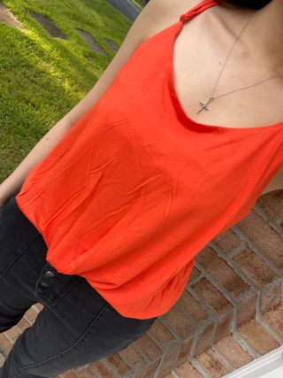 noflik 민소매 스트랩 블라우스-Dressy Tops Summer Spaghetti Strap Tank Tops — 5점을 준 리뷰어가 2021년 7월 올린 사용 사진