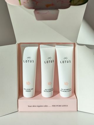 더 퓨어 로터스 제주 식물 선크림 / 제주 연잎 &amp; 동백 미스트 / 순수한 연꽃 어메니티 세트 — 5점을 준 리뷰어가 2022년 12월 올린 사용 사진