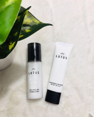 더 퓨어 로터스 제주 식물 선크림 / 제주 연잎 &amp; 동백 미스트 / 순수한 연꽃 어메니티 세트 — 5점을 준 리뷰어가 2022년 7월 올린 사용 사진