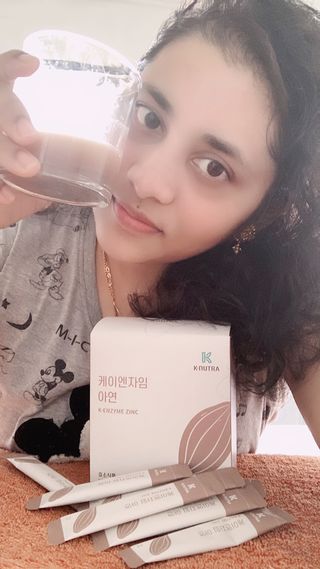 [쿠누트라] K・ENZYME 아연 카카오/3gx30 파우더 스틱 — 5점을 준 리뷰어가 2022년 7월 올린 사용 사진