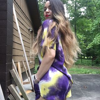 noflik Tie Dye Short Set-여성용 타이 다이 라운지 세트 — 5점을 준 리뷰어가 2021년 7월 올린 사용 사진
