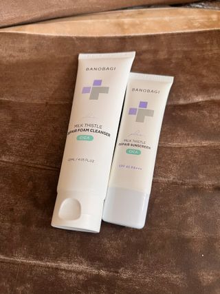 바노바기 코스메틱 바노바기 밀크씨슬 리페어 시카 폼 클렌저 플러스 120ml + 선스크린 플러스 50ml — 5점을 준 리뷰어가 2023년 8월 올린 사용 사진