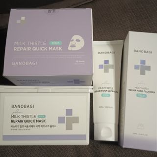 바노바기 코스메틱 바노바기 밀크씨슬 리페어 시카 폼 클렌저 플러스 120ml + 퀵 마스크 플러스 30매 — 4점을 준 리뷰어가 2023년 8월 올린 사용 사진