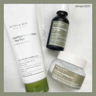 마리엔메이 센서티브 수딩 젤 크림 + 어성초 티트리 추출물 세럼 + 어성초 티트리 모공 클렌징 폼 - 일본어 — 5점을 준 리뷰어가 2021년 9월 올린 사용 사진