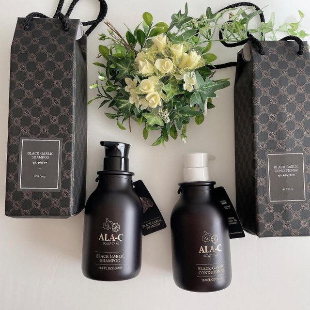 "ALA-C" 블랙 마늘 샴푸 + 컨디셔너 세트 리뷰 사진