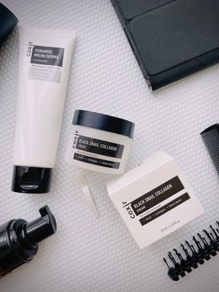 COXIR 블랙 스네일 콜라겐 크림 50ml &amp; 세라마이드 마이크로 더마 클렌저 120ml — 5점을 준 리뷰어가 2021년 8월 올린 사용 사진