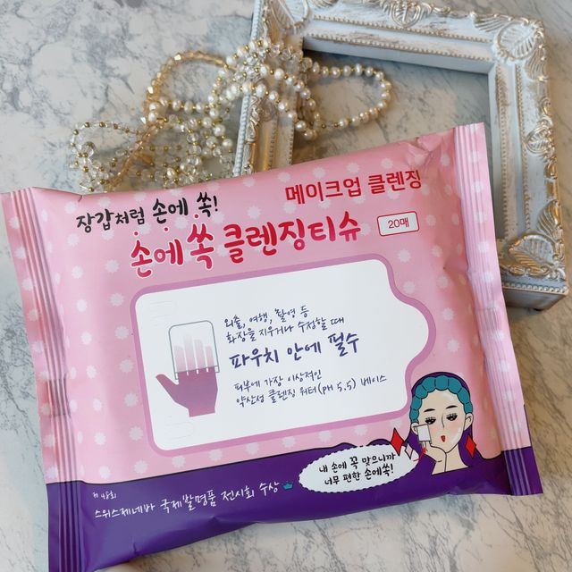 "손에 푹 "클렌징 티슈 (20 매입) 클렌징 티슈 이지 클렌징 리뷰 사진