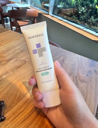 바노바기 코스메틱 바노바기 밀크씨슬 리페어 시카 폼 클렌저 플러스 120ml + 선스크린 플러스 50ml — 4점을 준 리뷰어가 2023년 8월 올린 사용 사진