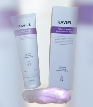 라비엘 RAVIEL 퍼플 쥬얼 클린 필 오프 팩, 마일드 블랙헤드 리무버, 4.1 fl oz(120ml) — 5점을 준 리뷰어가 2023년 4월 올린 사용 사진